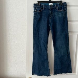 Dark blue stretch Paige jeans.”The Fiona”